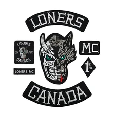 Одиночки Канада нашивка MC мотоцикл Железный Патчи Пользовательские для нашивки для куртки для одежды вышивка железа на патчи для Костюмы