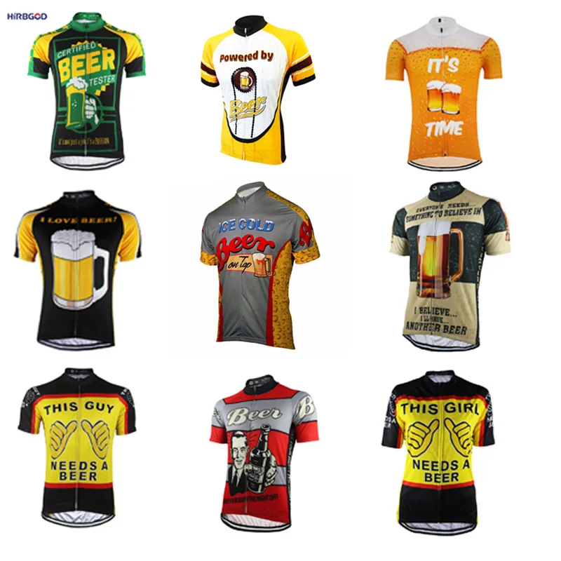 

2019 HIRBGOD Men Summer Funny Jersey Short Sleeve Sports Beer Bike Jersey Shirt Clothing Female Maillot ciclismo hombre, SHK043