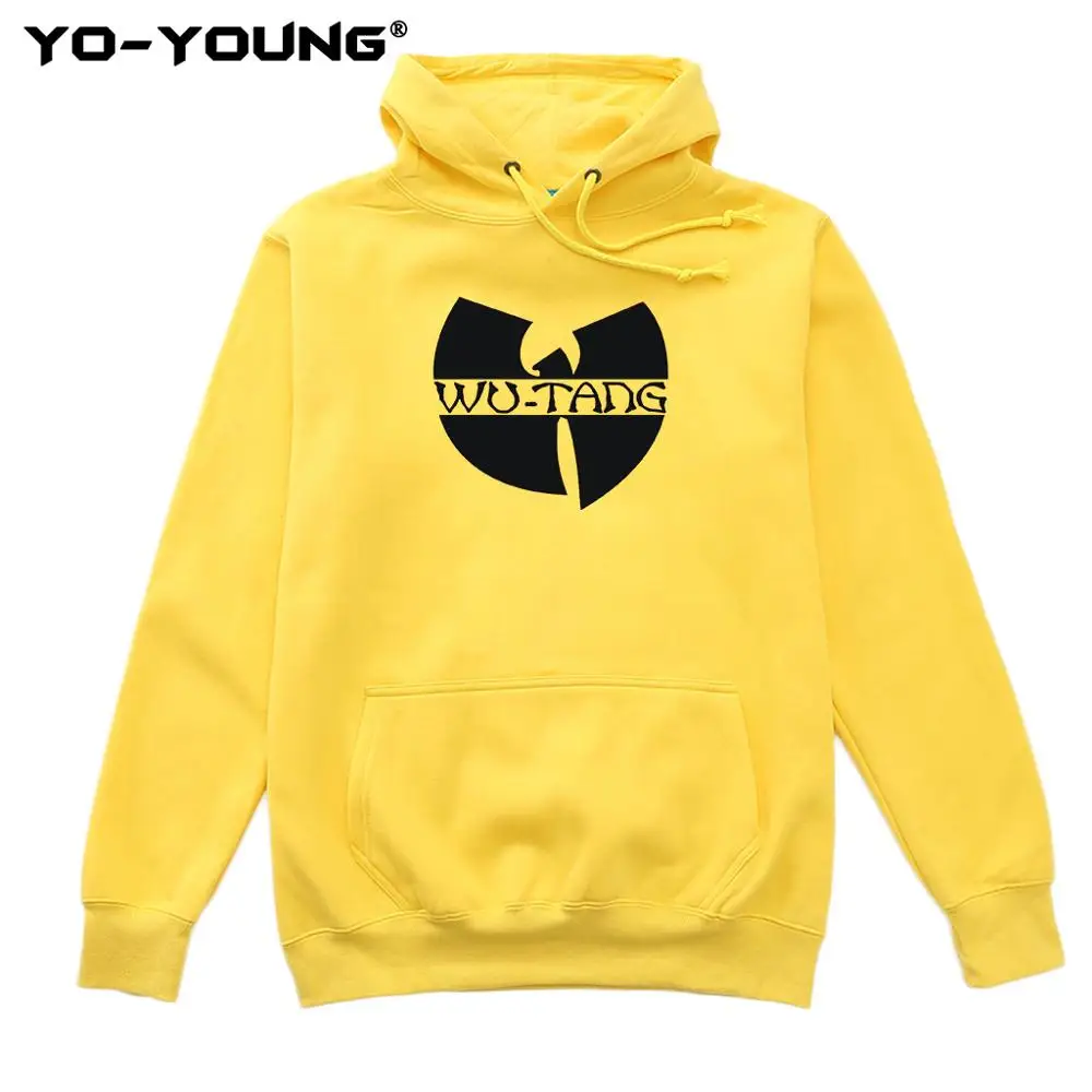 Yo-Young Steetwear Толстовка флисовый свитшот с логотипом Wutang Clan, повседневные уличные толстовки унисекс - Цвет: Yellow Hoody