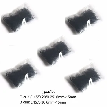 5 Bags Synthetic Eyelash For Eyelash Extension Individual False Eyelash For Grafting Eyelashes B/C Curl 0.15/0.20/0.25mm 6-15mm