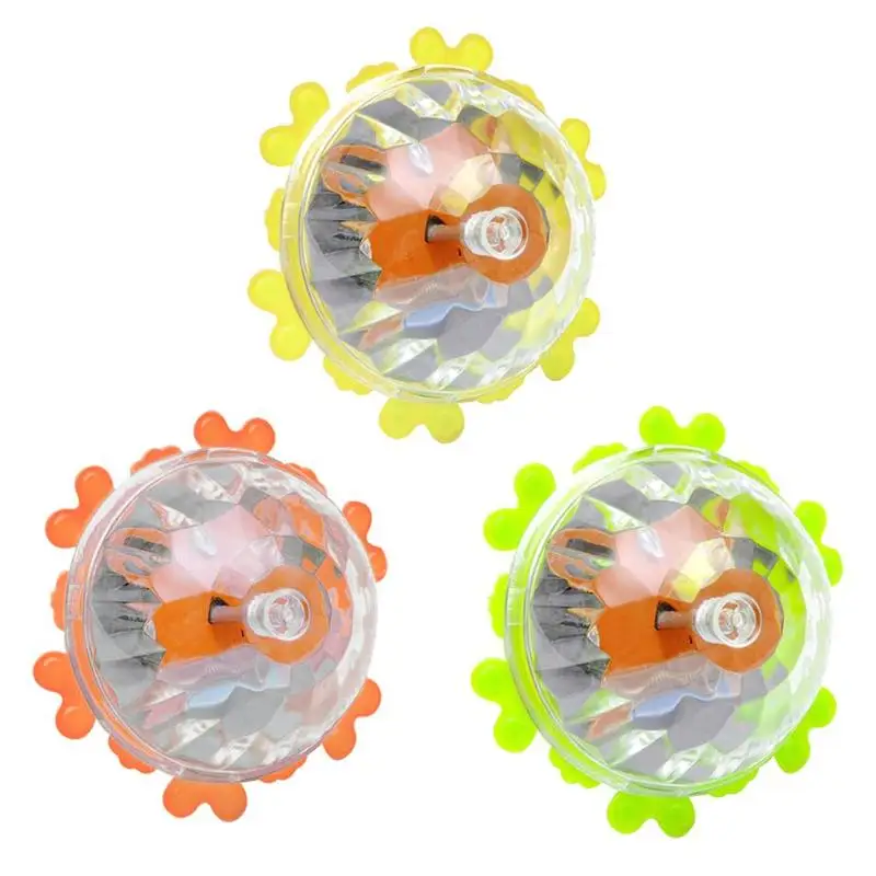 Kids Interesting Flash Friction Spinning Top Toys Children Classic Light-up Rotating Ball Toy Baby lights Luminous Spinning Toy
