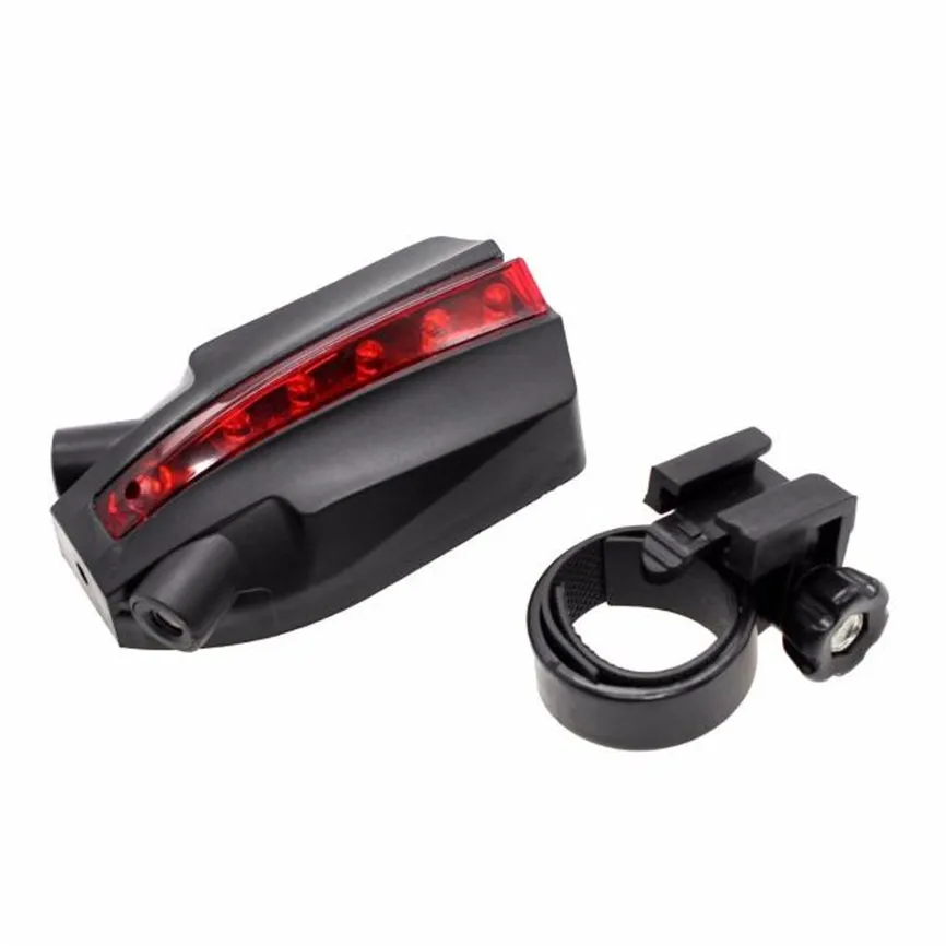 Лазерный задний светильник для велосипеда, 2 лазера+ 5 светодиодный задний велосипедный задний светильник для велосипеда, авариПредупреждение красный фонарь AAA 8,6*3,1*4,9 см, Oct#2