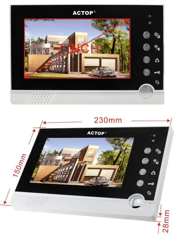 

VDP-316 CAM-205A Electronic video intercom doorbell doorphone depending intelligent doorbell 7 -inch message recording camera