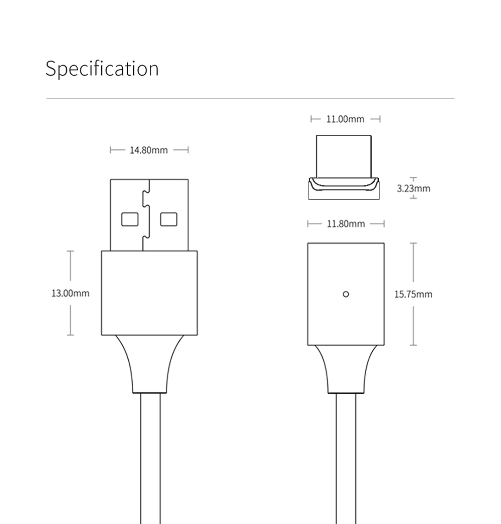 Магнитный кабель WSKEN 1 м 2 м для быстрой зарядки type-C светодиодный кабель с нейлоновой оплеткой USB C для samsung Xiaomi huawei Redmi