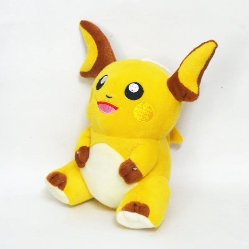 

18cm sitting Eevee Action Figure Kunai Plush Raichu Doll cute pretty lifelike high quality yellow doll