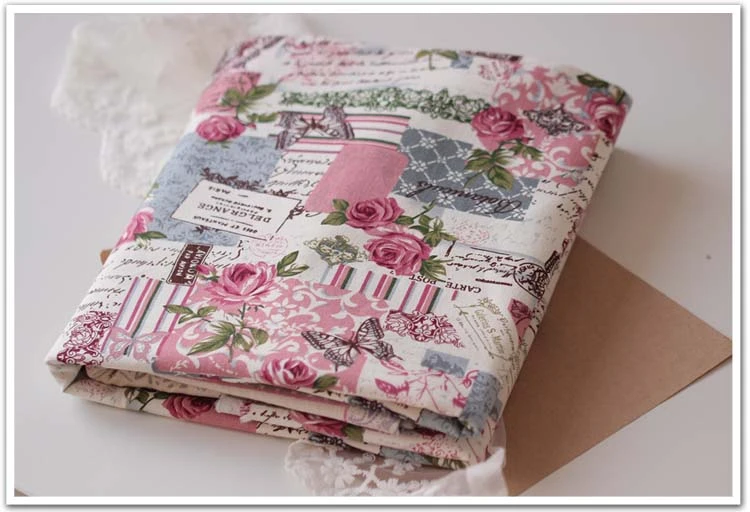 Tela remanente de algodón de color liso, paquetes de charms, tela de retazos hecha a mano, Mariposa o rosa de lino con letras|cloth cotton fabric|patchwork fabric AliExpress