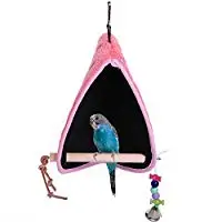 Parrot зимняя плюшевая палатка-гнездо подставка для попугая кровать для сна Parakeet Cage Cave подвесной Декор птичий домик для маленького Какаду Finch - Цвет: pink