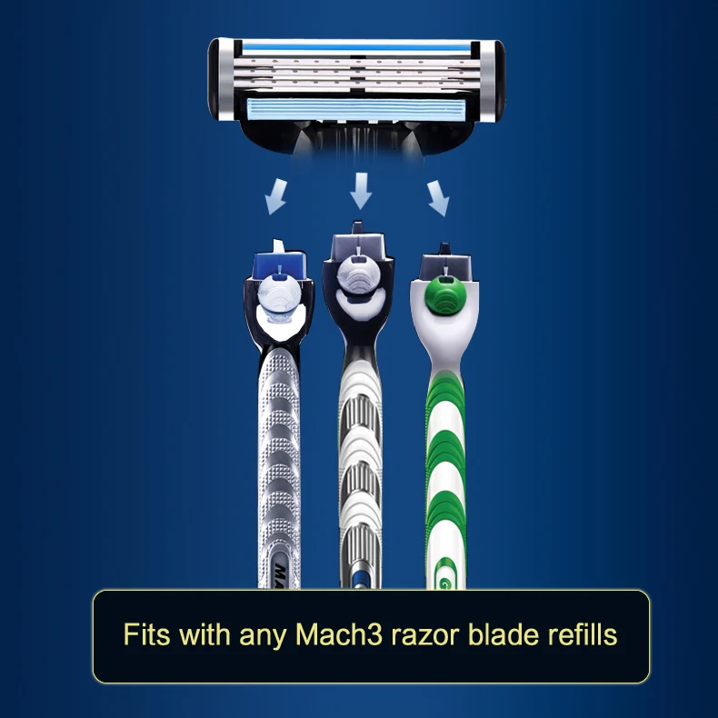 4  Gillette Mach 3 Safety Razor Shaving Razor Shaving Blades Double Edges Beard Shaver Shave 1 Razor Holder 1 Blade