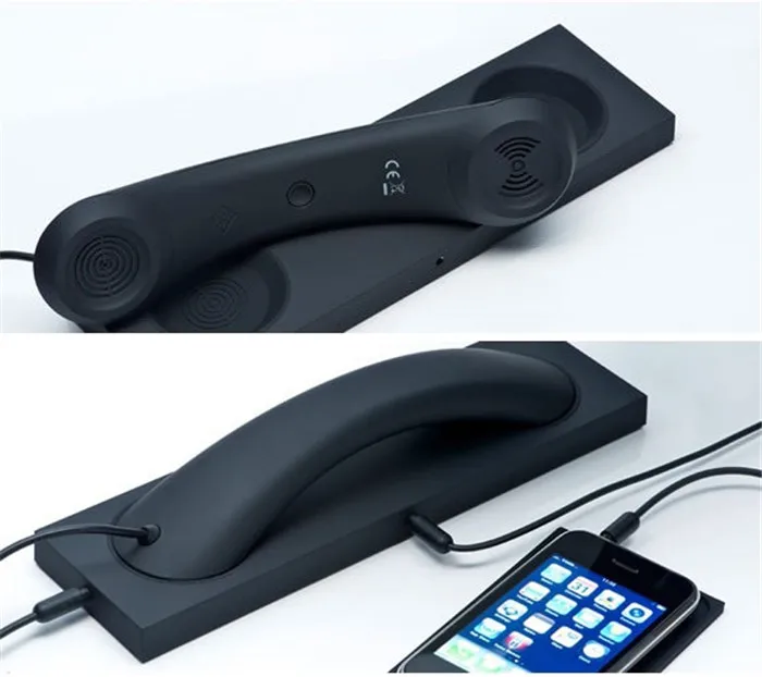 

5pcs wholesale Continental antique retro phone handset radiation 3.5mm phone headset microphone no radiation for iphone samsung