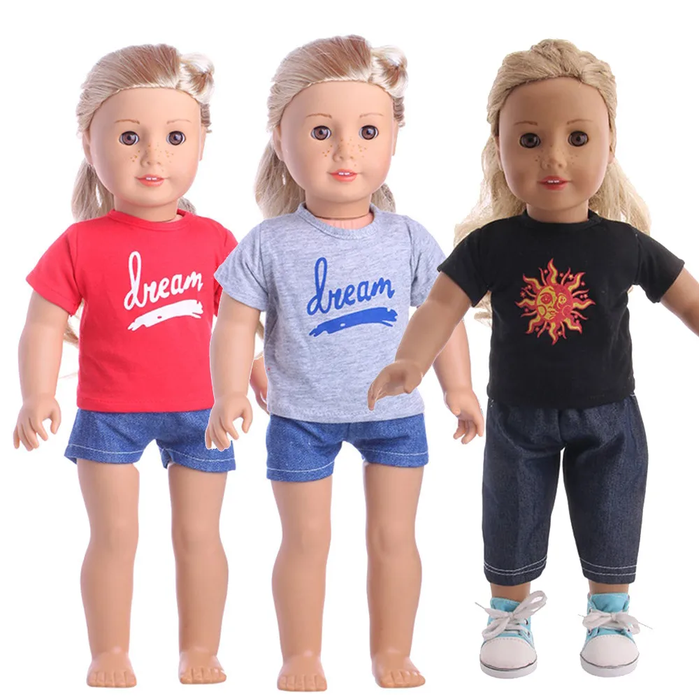 

New High Quality 2pcs Doll Clothes set Sportswear For 18 inch Our Generation American Doll #N25