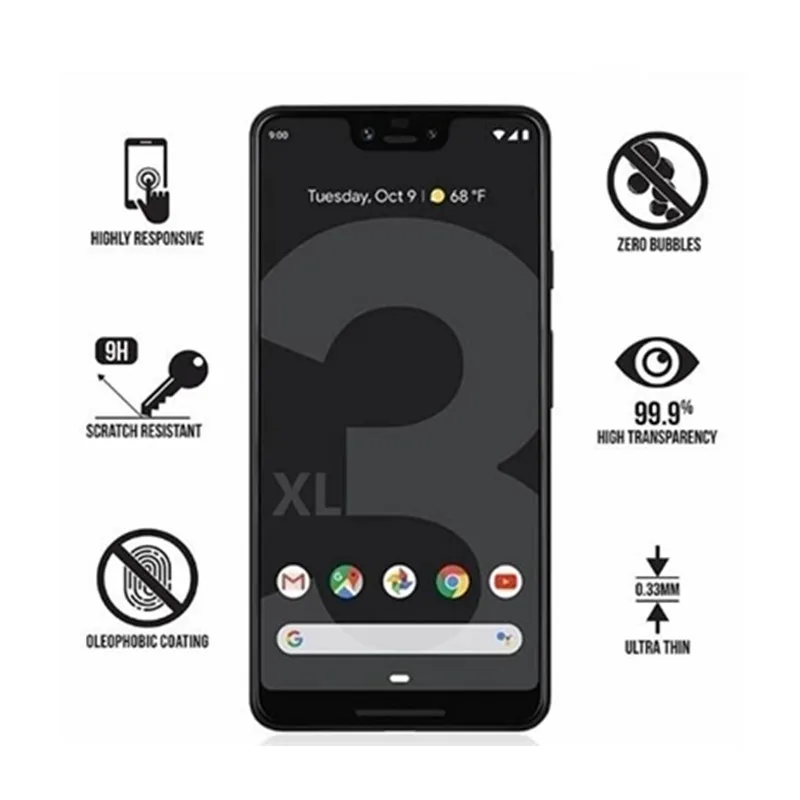 9 H 0,3 мм толщиной 2.5D Премиум Закаленное стекло пленка для Google Pixel 3 3XL Защитная пленка для экрана