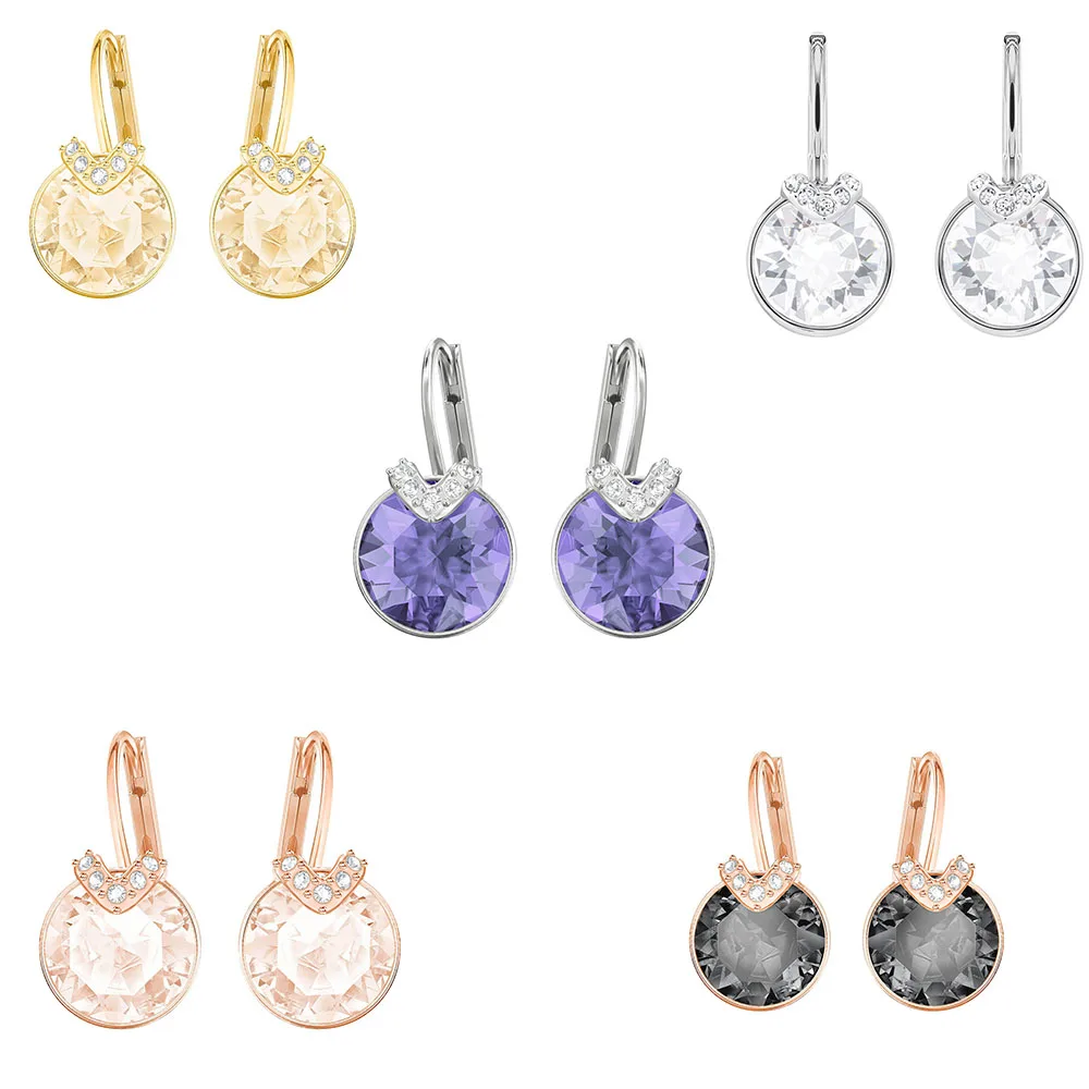 

ULIEMR 2019 High Quality Bella V Pierced Small Earrings Multicolor Ladies Earrings Fashion Gifts Give Lovers the Best Gifts