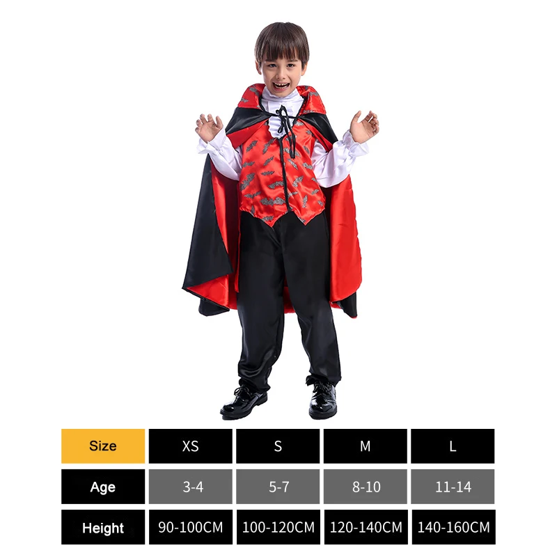 Страшный костюм Дракулы вампира для мальчиков на Хэллоуин; карнавальный костюм; вечерние костюмы на Хэллоуин; Детский костюм Дракулы; готический костюм вампира; фантазия