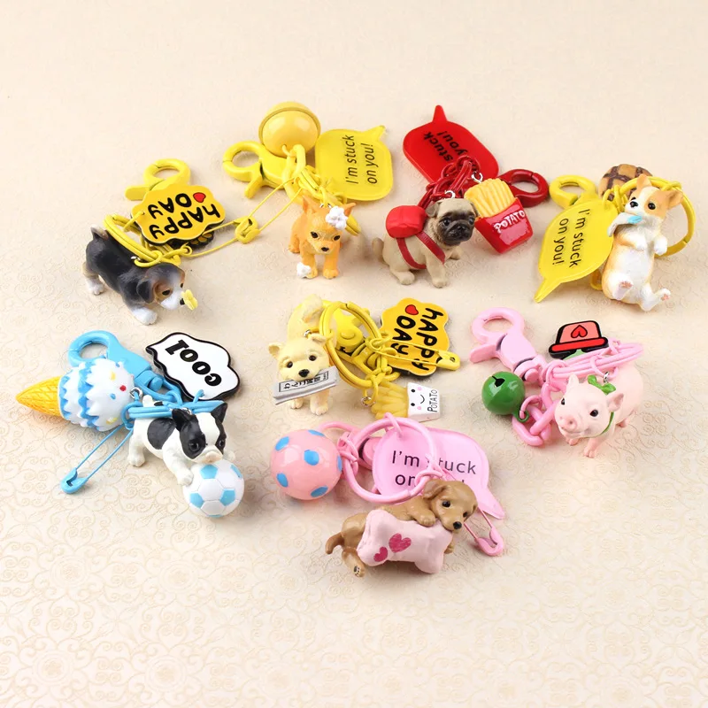 

Puppy Key chain Personal Gifts Korean eternal flower ball pendant for lover