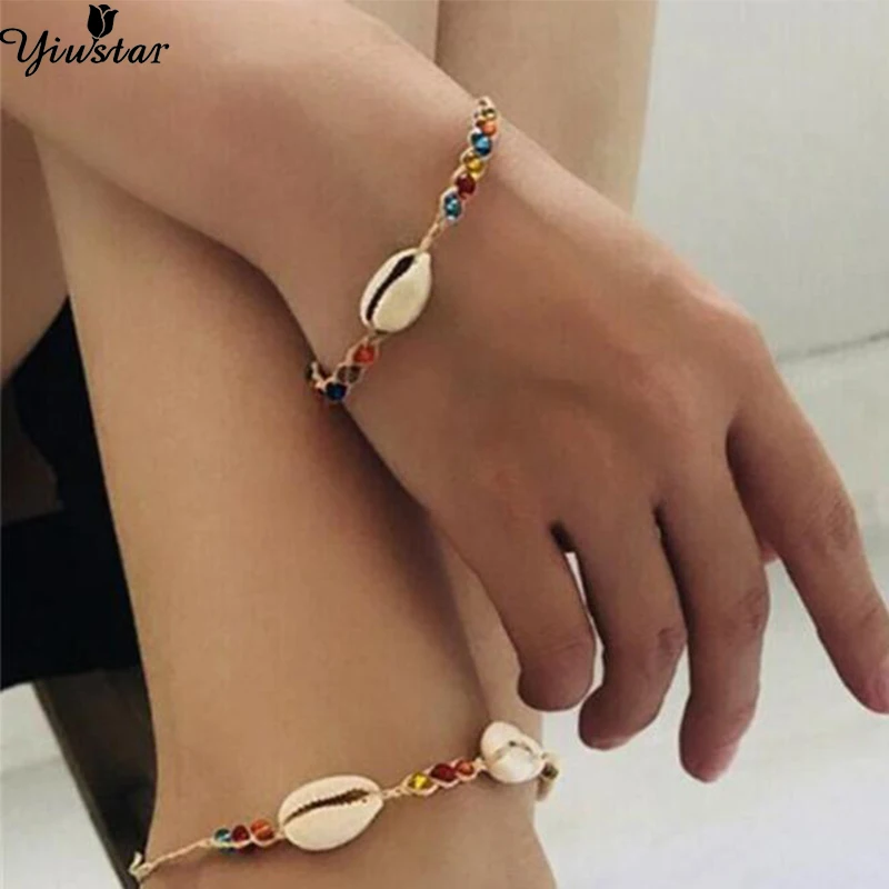 

Yiustar Bobo Simple Spiral Swirl Sea Snail Bracelets Femme Simpe Ariel Voice Shells Bracelets Bangles Ocean Beach Outdoor Gifts