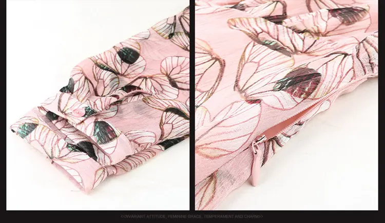 New Autumn Dress Women Butterfly Print Dress Robe Femme Casual Long Sleeve Women Dresses Bow Chiffon Vestidos Mujer 2019 (11)