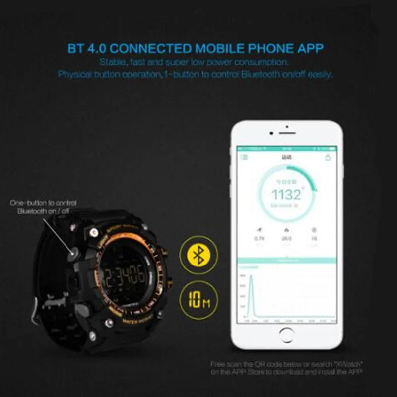  Bluetooth Clock EX16 Smart Watch Notification Remote Control Pedometer Sport BRACELET IP67 Waterpro - 32858107767