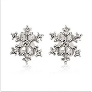 

Beatiful Snowflake girls clip on earrings, Christmas gift idea brincos