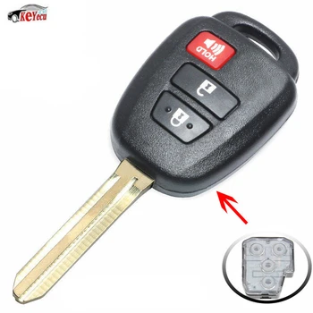 

KEYECU 2+1 Button New Keyless Entry Uncut Ignition Remote Car Key Fob With G Chip for Toyota Prius C 2012-2013 FCC ID:HYQ12BDM