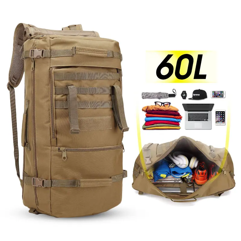 

60L Capacity Outdoor Military Tactical Backpack Army Pack Waterproof Rucksack Camping Hiking Trekking Fishing Hunting Backpack