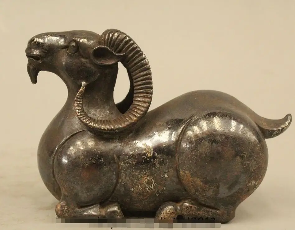 China Chinese Folk Fengshui Pure Bronze Zodiac Year Hill Sheep Goat