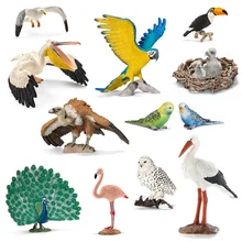 Оригинальные оригинальные птицы, Раптор, журавли, Макау, чайки, пеликан, Снежная сова, фламинго, фигурная фигурка, детские развивающие игрушки