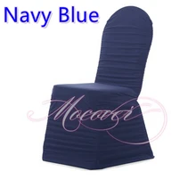 Темно-синие цвета гофрированные чехлы на стулья универсальный лайкра чехол для кресла спандекс плиссированный чехол стул с рюшами Свадебные украшения на продажу