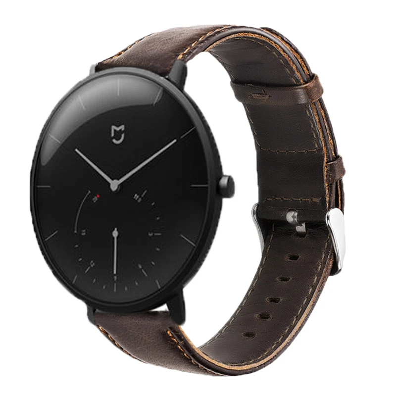 

20mm smart watch bands For Xiaomi Mijia Quartz Watch strap Leather metal buckle spots band bracelet replacement belt