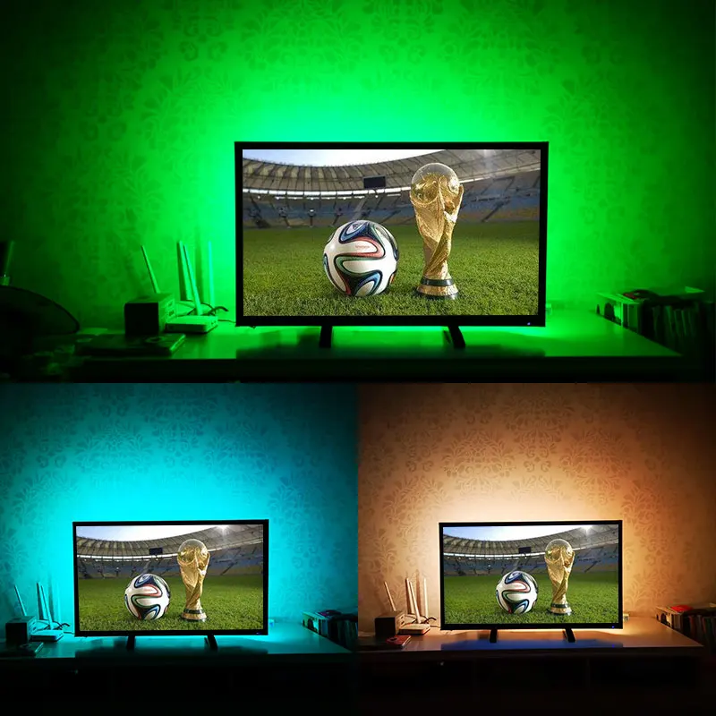 Светодиодная лента RGB 2835 3528 SMD с питанием от USB 5 В белая теплая водостойкая может