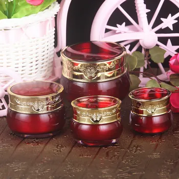 

15g/15ml Red Acrylic Jar Empty Cream Jars Cosmetic Packaing Containers Pot With Lid For Hand cream mascara Container 100pcs/lot
