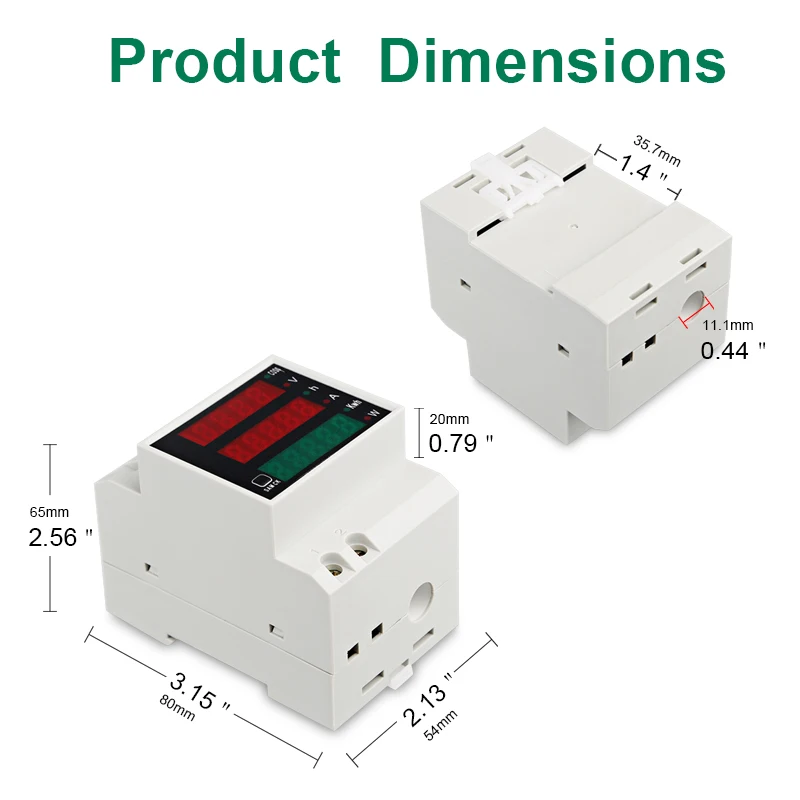 СВЕТОДИОДНЫЙ цифровой измеритель напряжения SMITH AC 80 300V 0 100A активной мощности din