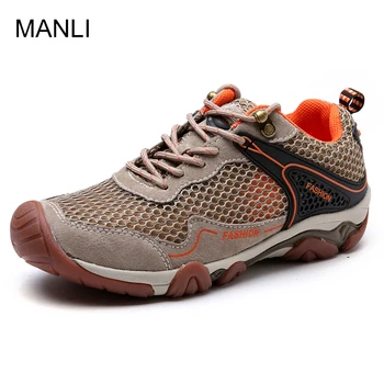 

MANLI 2018 Outdoor Hiking Boots Climbing Shoes Men Mountain Hiking Shoes Camping Shoes Breathable Lightweight Mountain Shoes