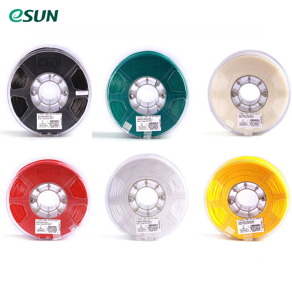 

eSUN ABS+ 1.75mm ABS 3D Printer Filament 1kg Spool (2.2lbs) Consumables Material Refills Natural Black White Yellow Red