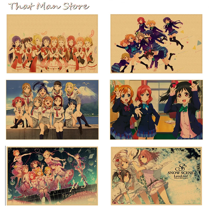 Наклейка на стену Love live!Schoolidolproject с минами Кодори Ядзава Нико в японском стиле