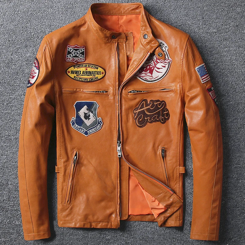 Harley Fit Véritable Équitation De Plus Montant yellow Motard Col Slim Quetsche En Manteau Hommes Black Veste Cuir Taille Xxxl Mouton Peau Jaune LUzMVGqSp