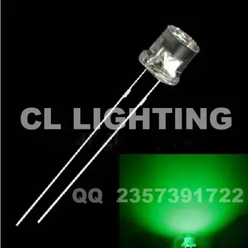 

Green flat top dip led wide viewing angle 5mm led 505-530nm light emitting diode(CE&Rosh)