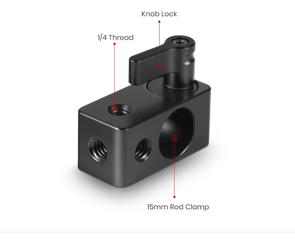 SmallRig одиночный 15 мм стержень зажим 15 мм рельсовый зажим соединитель Адаптер с 1/4-20 резьбой для 15 мм стержень Dslr Rig-843