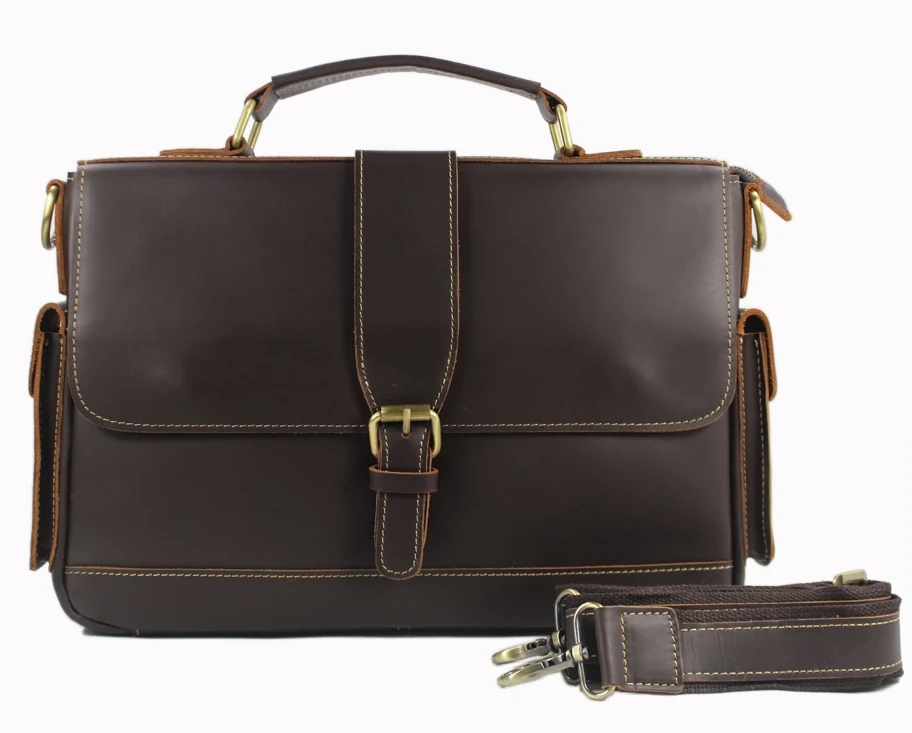 SEARCH AND BUY THIS PRODUCT Vintage Crazy Horse genuine leather Briefcase Men Business