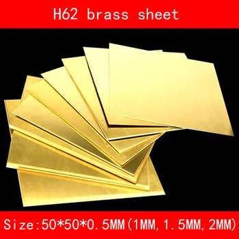 

2pcs/lot H62 Brass Sheet 50MM*50MM*0.5MM 1MM 1.5MM 2M copper Plate of CuZn40 2.036 CW509N C28000 C3712 Laser Cutting CNC DIY Lab