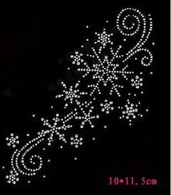 

2pc/lot Shiny snow flake hot fix rhinestone iron on crystal transfers design hot fix rhinestone transfer motifs patches