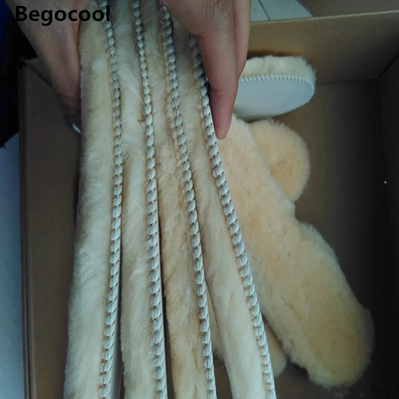 Brand 1 Pair Winter Insoles 100 Genuine Sheepskin Wool Felt Insoles Foot Warming 2 5cm Thick