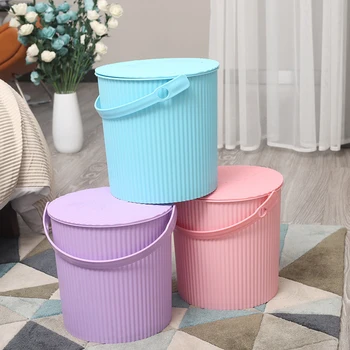 

Creative Thickened With Lid Storage Bucket Organizer Multi-Function Home Kitchen Debris Children's Toys Clothing Storage Boxes