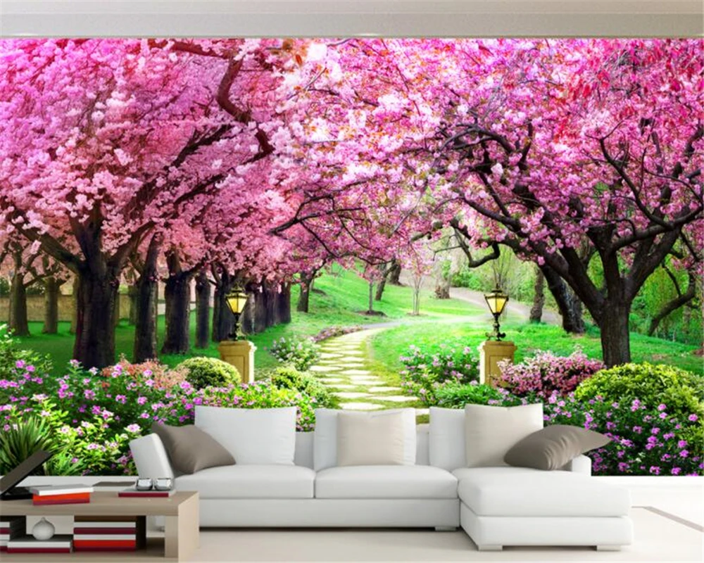 Beibehang пользовательские 3D обои Сакура леса Сад Путь пейзаж стены фон фото настенные росписи обои papel фрески