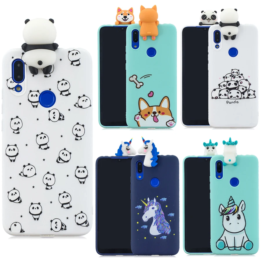 

Redmi 7 7A Silicone cover on for Xiaomi Redmi Note 7 7A Case For Coque Xiaomi Redmi 7 Pro 3D Cartoon panda unicorn Soft TPU case