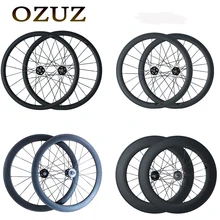 Track Fixed Gear 700C OZUZ 38mm 50mm 60mm 88mm Clincher Tubular Carbon Fiber Carbon Bike Wheels Single Speed Bicycle Wheelset