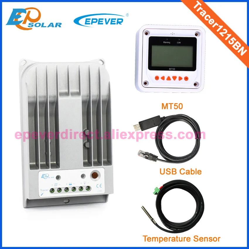 

10A mppt 12v 24v auto work solar regulators with MT50 remote meter USB cable and temperature sensor EPEVER 10amp Tracer1215BN
