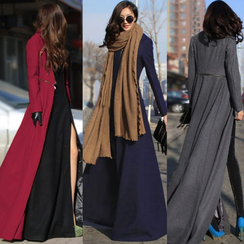 Compare Prices On Womens Long Winter Dress Coats- Online Shopping 2016 Winter Autumn Fashion factory party club Women Wool Coat Overcoat Patchwork Warm Long Jacket Manteau - Compare Prices On Womens Long Winter Dress Coats- Online Shopping