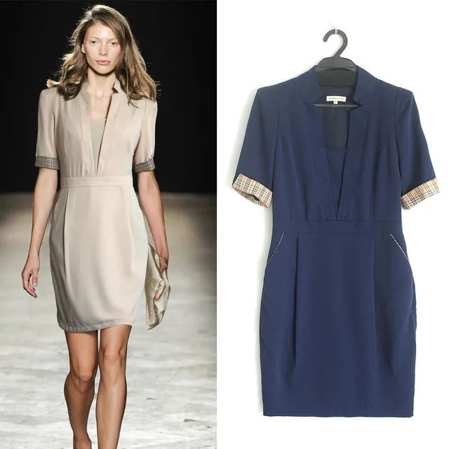Quality Las Cele Navy Blue Celebration Party Dress Runway Women Quality Las Cele Navy Blue Celebration Party Dress Runway Women Apricot Straight Office Work Dresses Cly