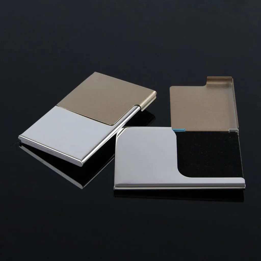 Aelicy двойной цвет Мини нержавеющая сталь металлический чехол держатель для карт бизнес ID кредитный держатель для карт кардкейс полуоткрытый металлический Box0
