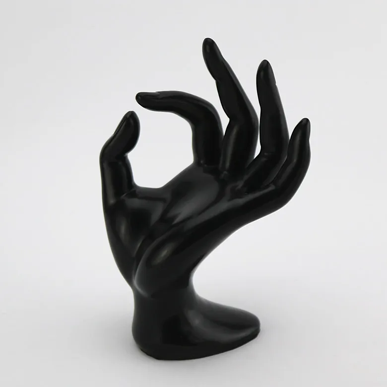 

CAMMITEVER Hand Display Black OK Left Hand For Jewelry Fake Model Watch Ring Bracelet Gloves Stand Display Woman Mannequin Hands